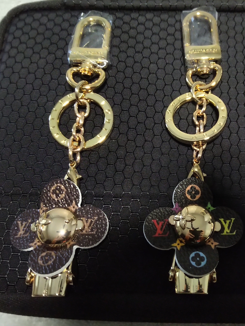 BRAND NEW Flower Keychains - Gold Hardware, Multicolor- Choose One